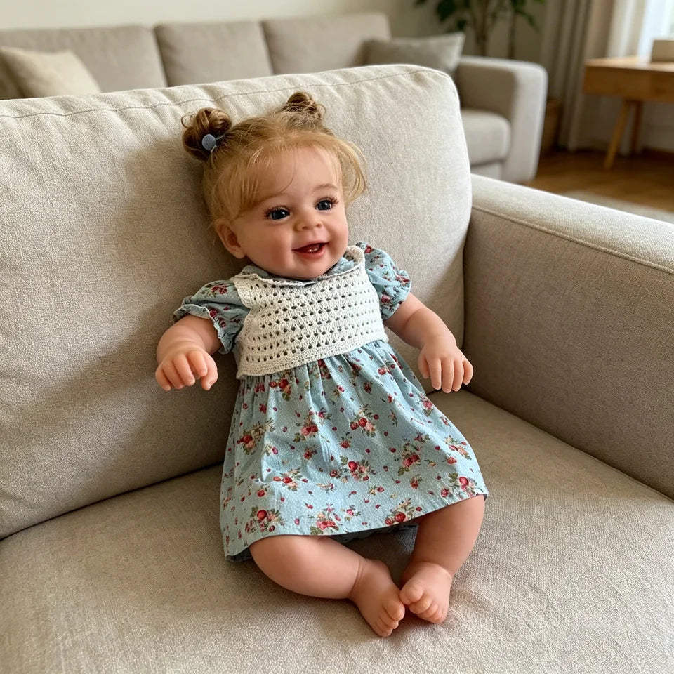 Reborn Dolls Girl 22 Inch 55cm Soft Silicone Vinyl Baby Doll Handmade Cotton Body Realistic Newborn Doll Gift