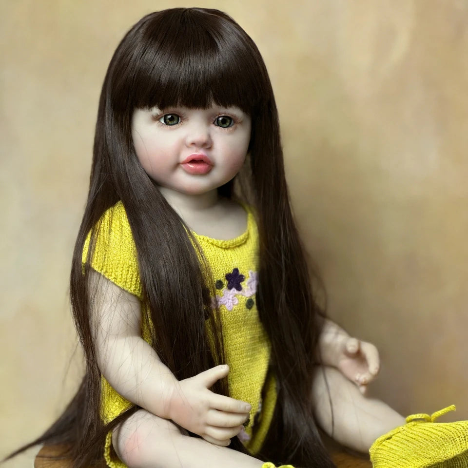 BZDOLL 55cm 22inch Lifelike Reborn Baby Doll Full Body Soft Vinyl Princess Toddler Decorative Doll Newborn Kids Birthday Gift