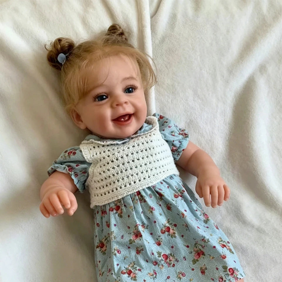 Reborn Dolls Girl 22 Inch 55cm Soft Silicone Vinyl Baby Doll Handmade Cotton Body Realistic Newborn Doll Gift