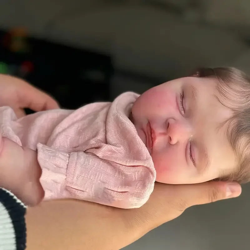 20" Realistic Reborn Baby Doll Soft Cloth Body - Pink Floral Design, Vinyl Material, Perfect for Kids Ages 3+ - Ideal for Imaginative Play & Collecting, Baby Dolls for Girls, Collectible Doll, Fantasy Theme, Detailed Craftsmanship