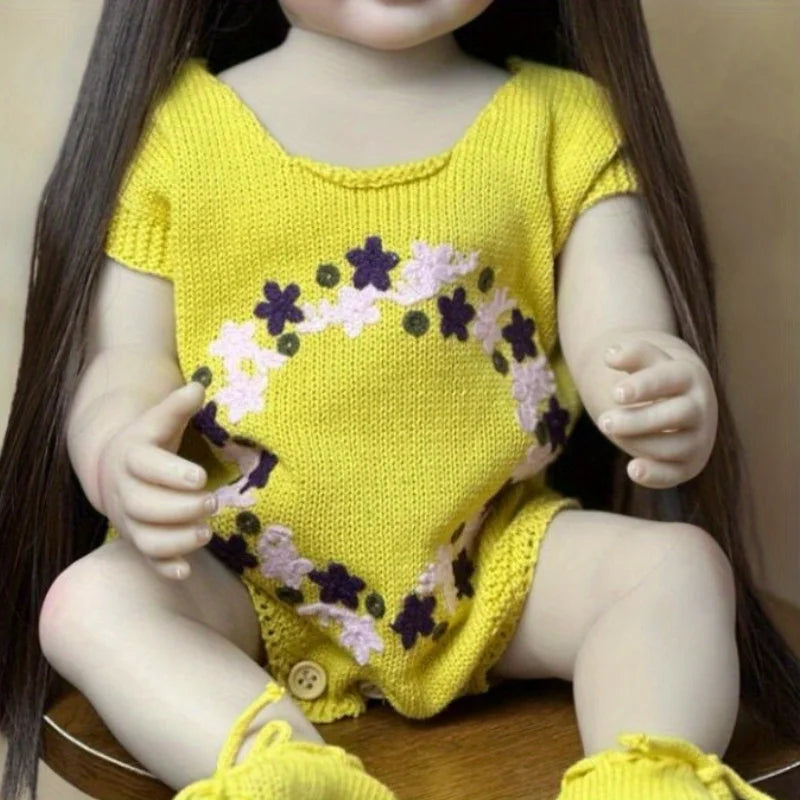 BZDOLL 55cm 22inch Lifelike Reborn Baby Doll Full Body Soft Vinyl Princess Toddler Decorative Doll Newborn Kids Birthday Gift