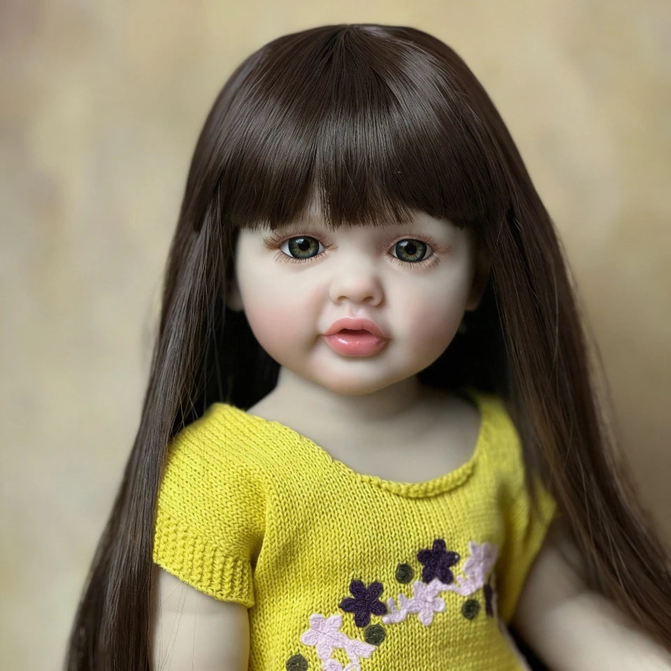 BZDOLL 55cm 22inch Lifelike Reborn Baby Doll Full Body Soft Vinyl Princess Toddler Decorative Doll Newborn Kids Birthday Gift