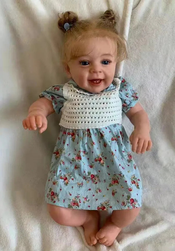 Reborn Dolls Girl 22 Inch 55cm Soft Silicone Vinyl Baby Doll Handmade Cotton Body Realistic Newborn Doll Gift