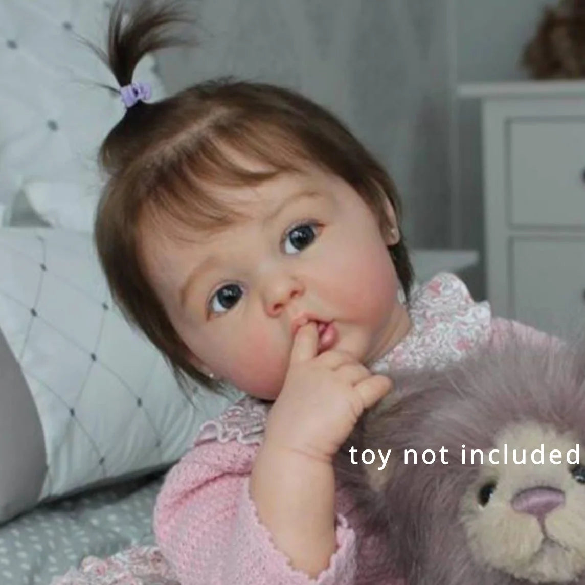 BZDOLL 24inch Reborn Baby Doll with 3D-Paint Skin and Veins (Soft Vinyl Limb, Cloth Body), 60cm Handmade Realistic Newborn Babies Lovely Art Bebe Toy Gift for 3+ Girl