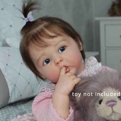 BZDOLL 24inch Reborn Baby Doll with 3D-Paint Skin and Veins (Soft Vinyl Limb, Cloth Body), 60cm Handmade Realistic Newborn Babies Lovely Art Bebe Toy Gift for 3+ Girl