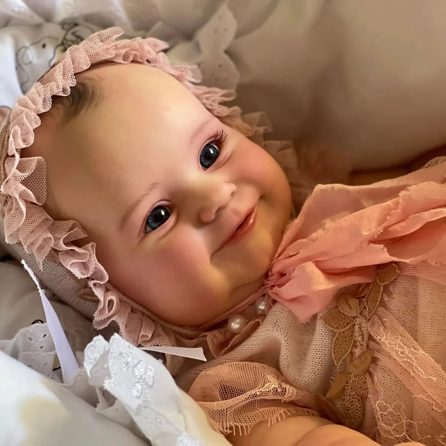BZDOLL 60cm 24inch Soft Vinyl Reborn Baby Doll with 3D-Paint Skin and Blood Vessels Girl Art Toy Bebe Lifelike Handmade Newborn Girl Toddler Birthday Gift