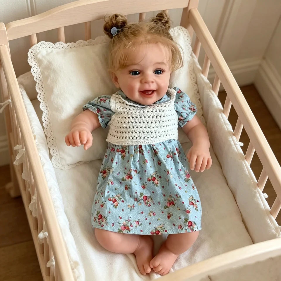 Reborn Dolls Girl 22 Inch 55cm Soft Silicone Vinyl Baby Doll Handmade Cotton Body Realistic Newborn Doll Gift