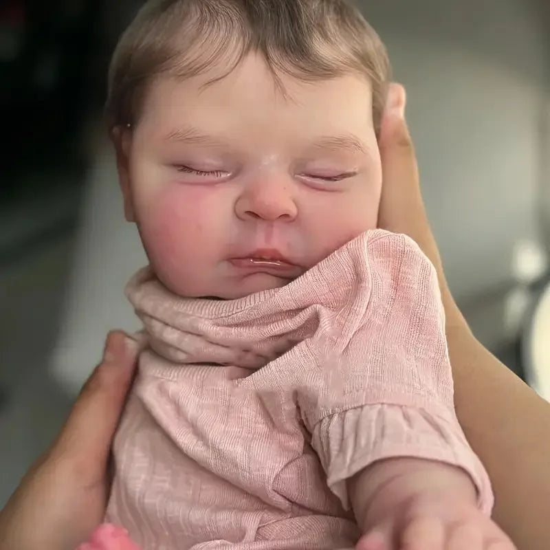 20" Realistic Reborn Baby Doll Soft Cloth Body - Pink Floral Design, Vinyl Material, Perfect for Kids Ages 3+ - Ideal for Imaginative Play & Collecting, Baby Dolls for Girls, Collectible Doll, Fantasy Theme, Detailed Craftsmanship